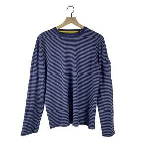 Ted Baker Long Sleeve Striped Crew Neck T Shirt Mens’ Size 4  Sleeve Pocket
